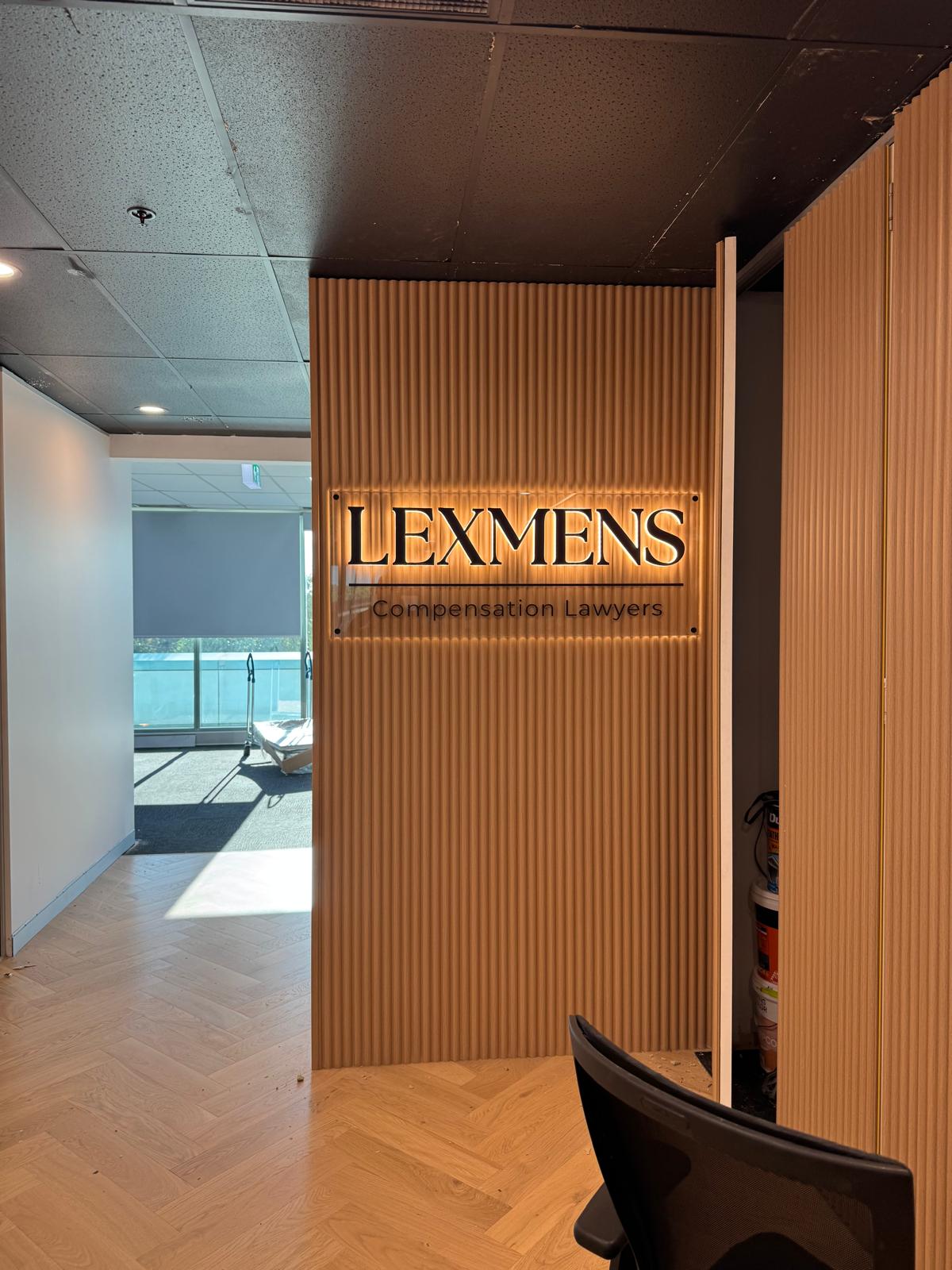 Backlit office signage electrical