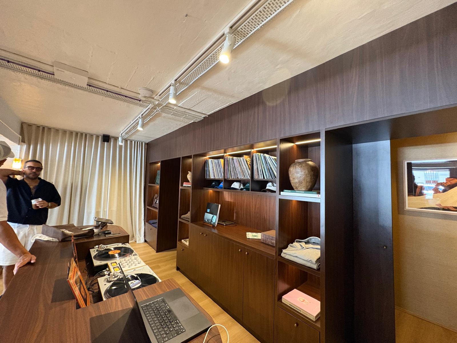 Track lighting and cable tray installation